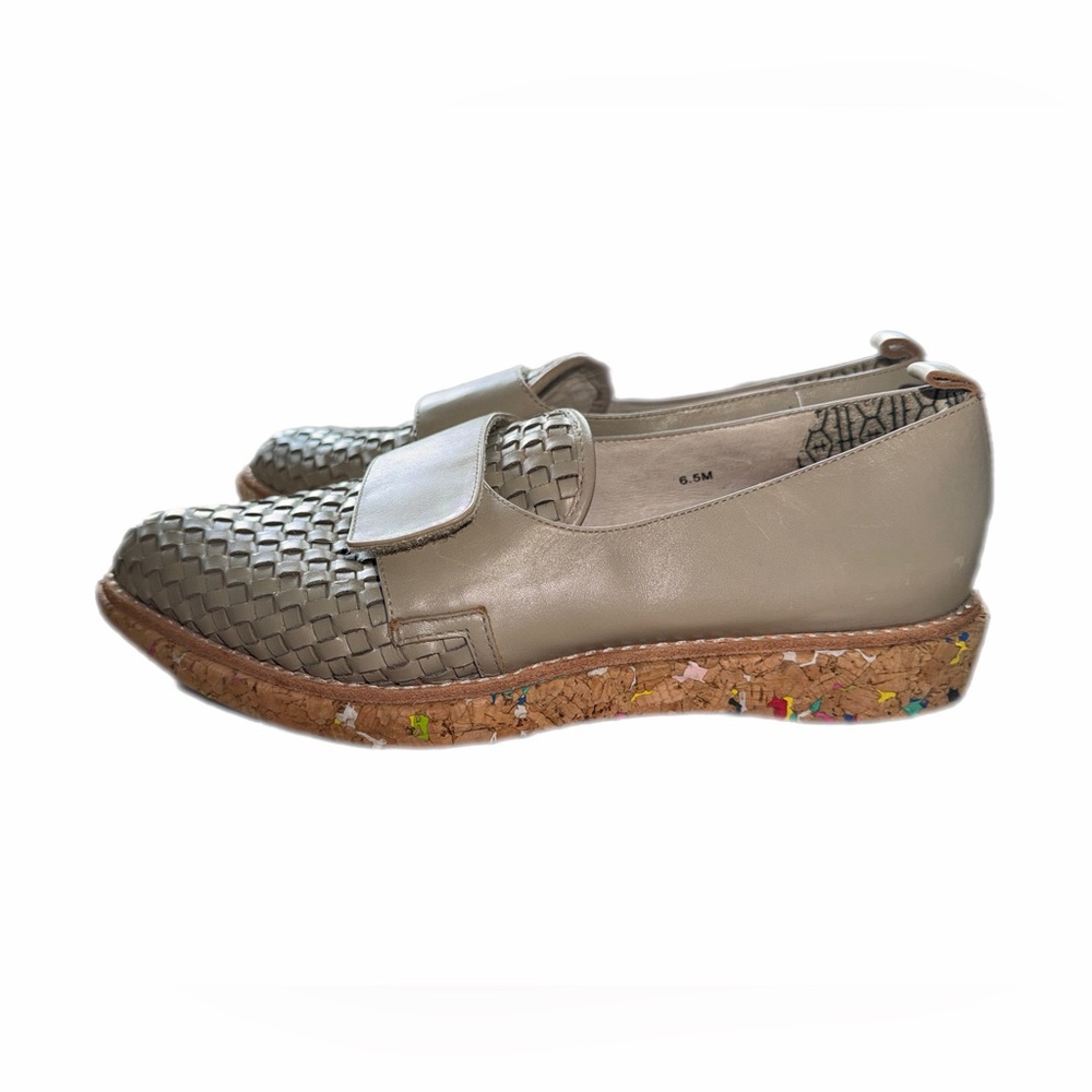 Hanne Gaby x Matt Bernson Woven Beige Loafers with Cork Sole